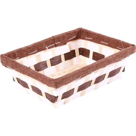 Vaschetta in bambù naturale e marrone, 25x18x9 cm (kit da 10) (1/3)