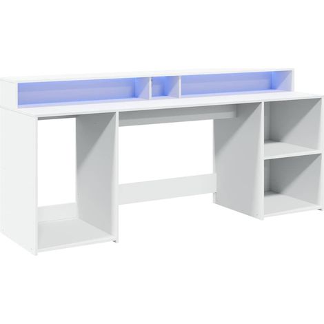 LED-Schreibtisch Weiß 200x55x91 cm Holzwerkstoff vidaXL