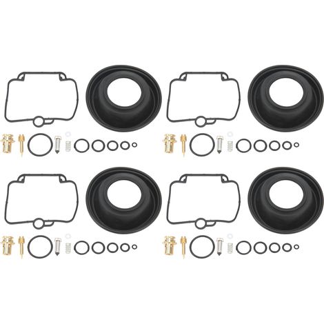 4 kits de réparation de carburateur moto avec diaphragme de pointeau pour Suzuki GSF1200S Bandit 1997-2000, 56 pièces au total (1/5)