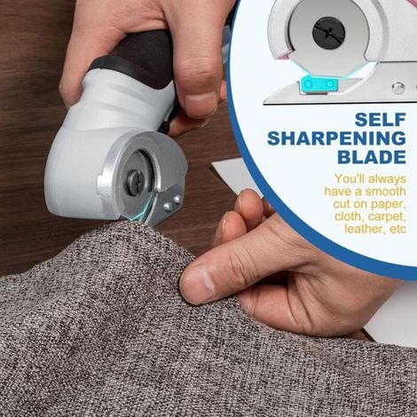 Ciseaux de couture électriques sans fil rechargeables – Système d'affûtage automatique – Pour cuir et tissu – Coupe précise (1/3)