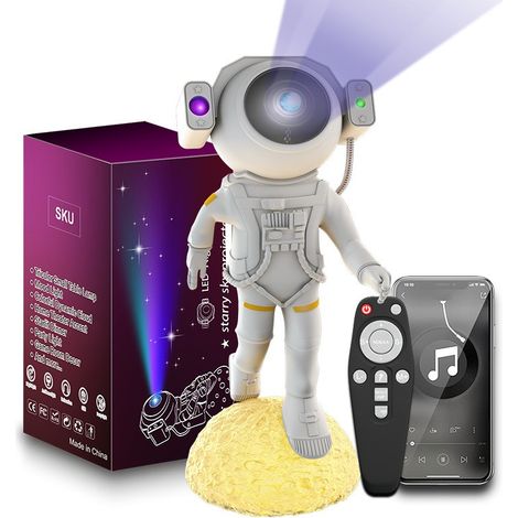 Lampe d'astronaute ciel étoilé, lampe de projection d'astronaute, lampe d'atmosphère de ciel étoilé, veilleuse d'ornement d'astronaute (1/5)