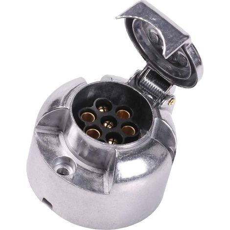 7 Broches Barre De Remorquage Prise De Remorque électrique Métal Alliage D'aluminium 7 Voies Connecteurs De Feux De Voiture pour Caravanes Ou Autres Véhicules Utilitaires (1/5)