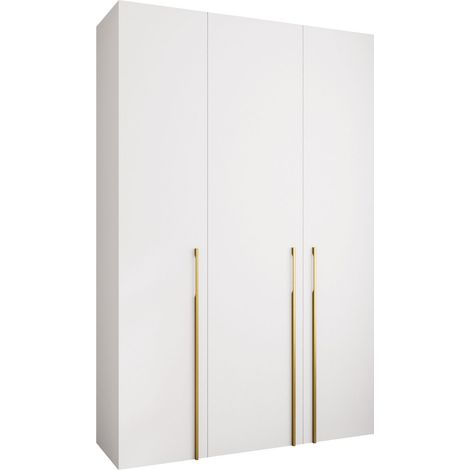 Armario Hartford 571, Blanco, 246x160x42cm, Puertas de armario: Con bisagras, Número de estantes: 11 (1/5)