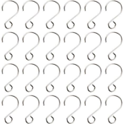 Lot de 160 crochets S en acier inoxydable, 25 mm, pour bijoux DIY, perles, rideaux et sapin de Noël. (1/5)