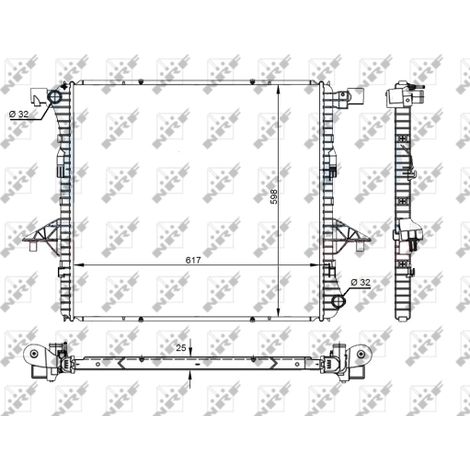 Radiateur, refroidissement du moteur NRF 59145 VW 2H0121253A