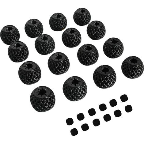 16 Stück rutschfeste Stuhlbeinschoner mit verdicktem Filz, 10-15 mm runde Stuhlbeinsocken in 3D-Perforation, Schwarz, reduzieren Kratzer an Esstischen und Büros (1/5)
