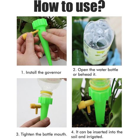 Arrosage Automatique pour Plantes - Irrigation goutte à goutte avec régulateur de débit [Modèle: Goutteur] en matériau PP (13.5cm) - Lot de 2 à 20 pièces coloris vert ou bleu (1/5)
