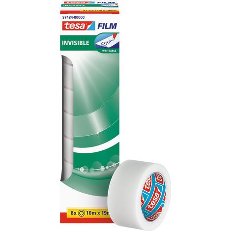 tesafilm Pellicola adesiva invisibile, invisibile 19mm, confezione da 8, 10m (1/5)