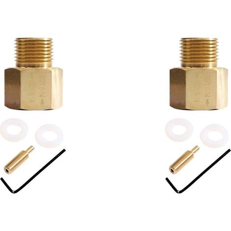 Adaptateur pour 2 bouteilles de CO2 W21.8-14 vers W21.8-14 avec valve RPV pour aquarium.