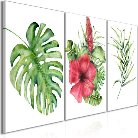 Quadro - Red Hibiscus (3 Parts) - 120x60 (1/4)