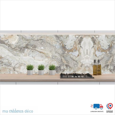 Crédence : Marbre de Apricale - Couleur Beige - Alu composite - 120 - 60 (1/3)