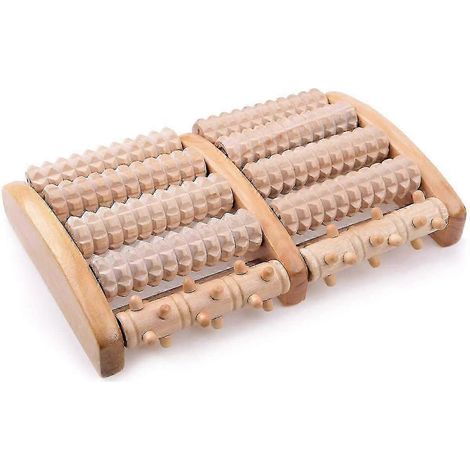 Rouleau de massage pour les pieds, outil de massage pour la fasciite plantaire, rouleau musculaire en bois pour soulager les douleurs au talon et à la voûte plantaire (1/4)