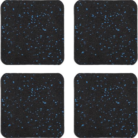 Lot de 4 Tapis Anti-Vibrations pour Tapis de Course & Fitness - Caoutchouc Haute Densité 12 mm - Protection du Sol (Parquet/Carrelage/Moquette) - Réduction du Bruit et Stabilité (1/5)