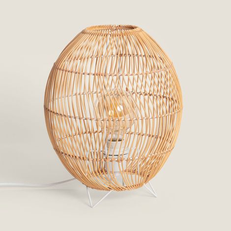 Tischlampe Rattan Sagra Natürlich