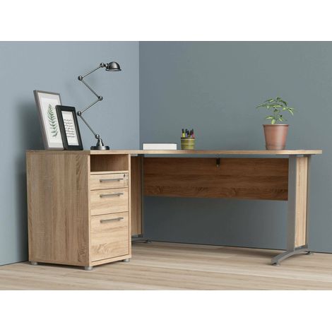 Dmora Schreibtisch, Eichenfarbe, 159 x 74,5 x 150,5 cm (1/5)