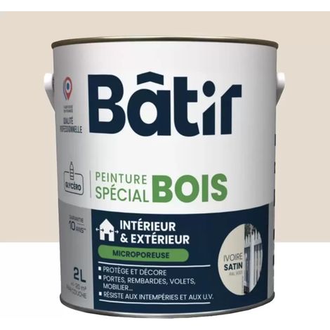 Peinture Spécial Bois BÂTIR Ivoire 2 L (1/2)
