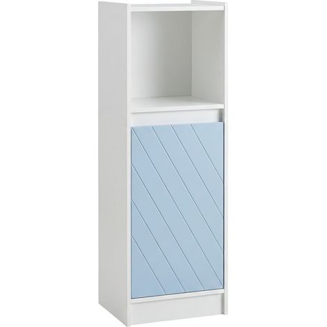 Mobile Colonna Bagno Salvaspazio Legno Bianco 30x30x88 cm Mobiletto Cassetti