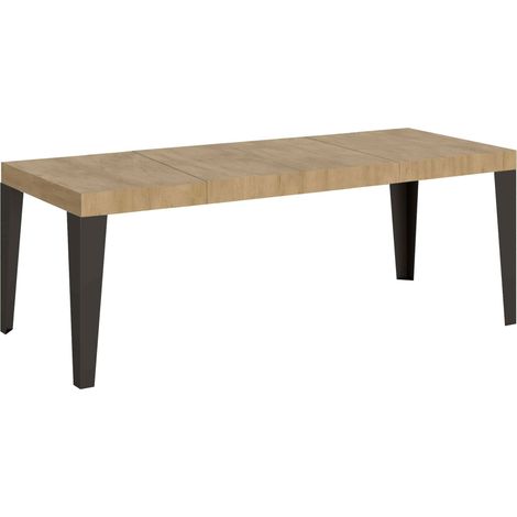 Tavolo Allungabile 200-304x90x77 cm Flame Premium Quercia Natura Telaio Antracite (1/3)