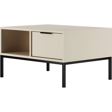 Table basse AUSTIN 60x45x80 cm Avec tiroir Avec rangement noir (1/5)