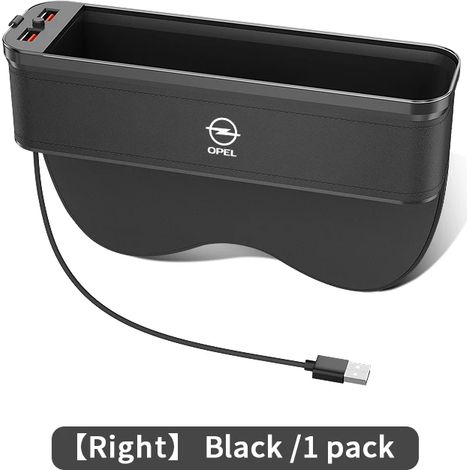 (Pour droitier noir) Boîte de rangement lumineuse en cuir pour siège auto Opel OPC LINE Astra J H G K Insignia Corsa D B E Mokka Vectra (1/5)
