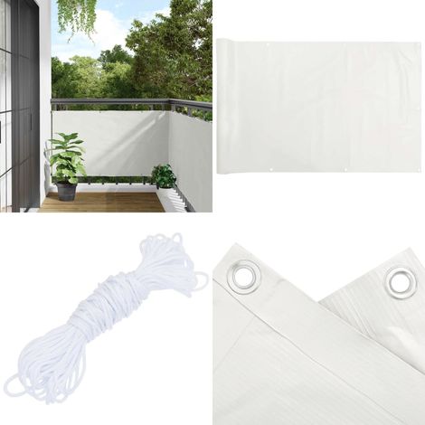 Écran d'intimité de balcon blanc 700x120 cm PVC - Brise Vue Balcon - Ecran D'intimité - Cloture Pvc - Protection Solaire - Décoration Exterieur - Home & Living (1/5)