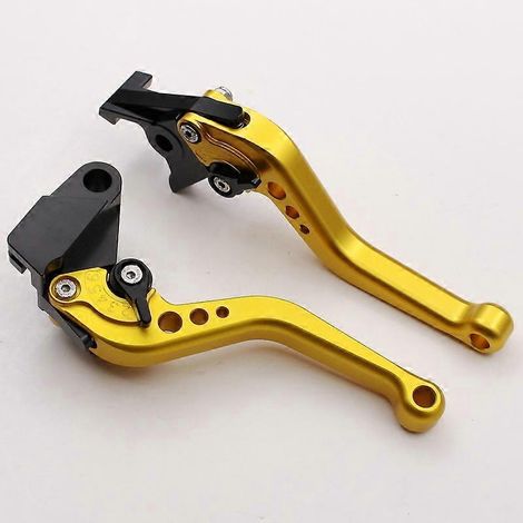 Convient pour la moto Kawasaki Z750S : poignée de frein et d'embrayage modifiée, tringlerie de commande, accessoires en alliage d'aluminium (poignée courte dorée). (1/5)