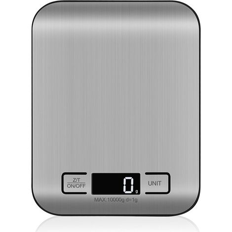 Balanza de cocina digital de 10 kg – acero inoxidable 304 con pantalla LCD y función de tara, compacta para hornear y cocinar (1/5)