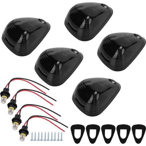 Qiilu Lumières de Toit de Cabine 5 Ensembles de Lumière de Toit de Camion LED Led Feux de Dégagement sur le Toit de la Cabine Feux de Position Lumière Supérieure de Voiture avec Lentille de Fumée et L (1/5)