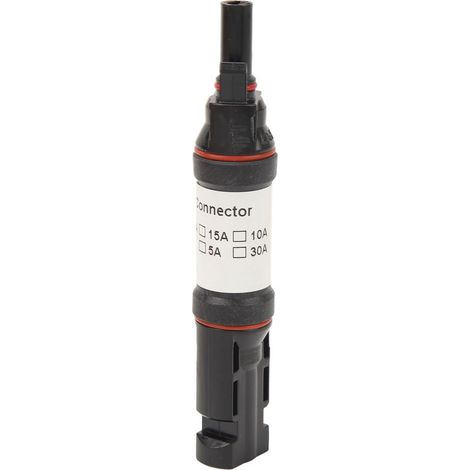 Porte-fusible solaire 1000V 20A étanche avec connecteurs mâle/femelle et protection anti-retour (1/5)