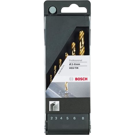 BOSCH - SET 6 PUNTE PER METALLO HSS-TINDIAM. 2-8MM PROFESSIONAL