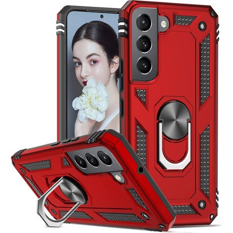 COQUE RIGIDE POUR SAMSUNG GALAXY S22 5G CASE ARMOR ROUGE SM-S901 (1/5)