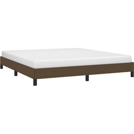 vidaXL Cadre de lit sans matelas marron foncé 160x200 cm tissu (1/5)