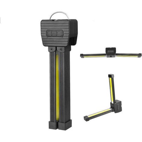 Lampe torche LED magnétique avec 2 ampoules de 5 W, lampe de fitness portable, lampe de pose, 7 niveaux de luminosité, crochet de suspension, pliable à 180° (noir) (1/4)
