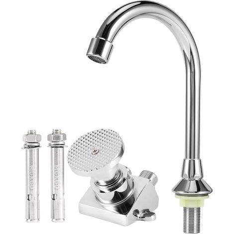Robinet à pédale, 2 pouces, G1/2, cuivre, pour lavabo et évier (1/5)