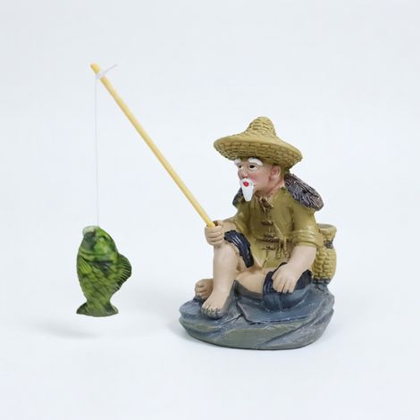 Figurine pêcheur pour aquarium pêcheur petit 2.8 x 3 x 4 cm modèle 3