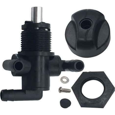 YMYNY Robinet d'arrêt de carburant à 3 voies Petcock pour Polaris Sportsman 500 335 400 600 700 Twin Magnum Trail Boss 325 330 500 7052161 5432559 avec bouton NUT (1/4)