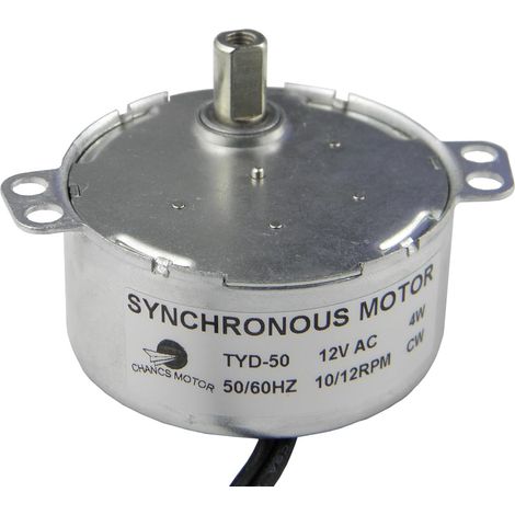 TYD-50 AC 12V(Courant alternatif) Vitesse moteur synchrone 10-12RPM le sens horaire arbre plat 4W Puissance (1/5)