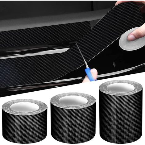 3 rouleaux de protection de bord de porte de voiture 3M, protection de seuil, film vinyle en fibre de carbone 5D, film anti-collision pour véhicule (LGL)