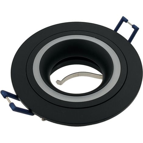 Foco de techo redondo Trubus negro GU10 ID-1004 Idealed (1/2)