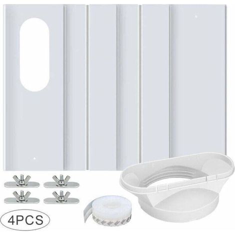 Tragbares Klimaanlagen-Fensterset mit Universalkupplung, verstellbarer, verstärkter PVC-Platte, Fensterdichtung, Klimaanlagen-Fensterlüftungsset für Schiebetüren und 10 cm Abluftschlauch