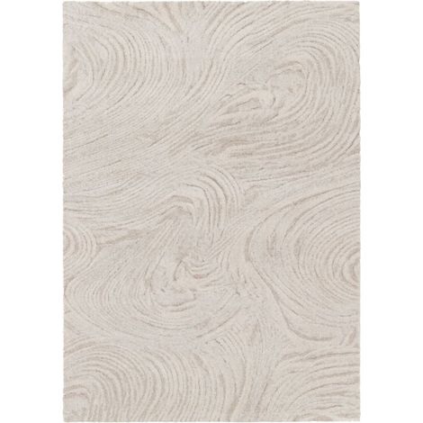 BOBOCHIC - Tapis poils long LOVINA motif abstrait  160x230 Beige (1/5)