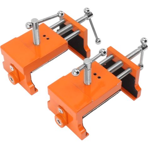 Lot de 2 pinces de fixation en alliage d'aluminium pour meubles, couleur orange, pour la pose de cadres de façade. (1/5)