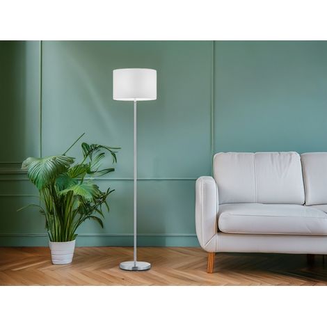 Klassische Stehlampe mit Stoffschirm Weiß & E27 LED, Höhe 160cm (1/5)