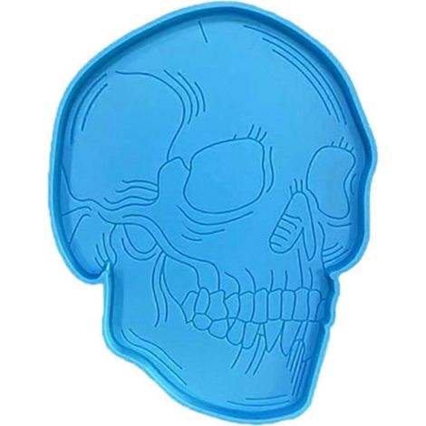 Totenkopfförmige Silikon-Untersetzerformen für Halloween, kompatibel mit Epoxidharz.