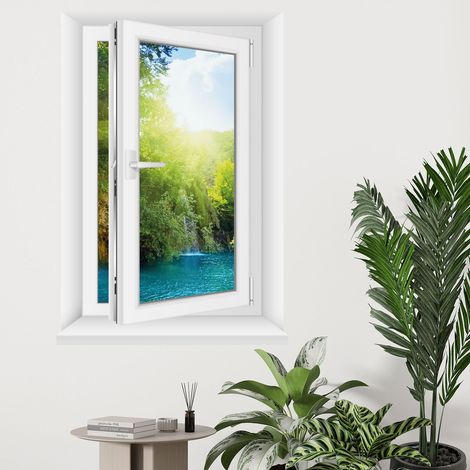 Stickers Trompe l'oeil fenêtre - Cascade - 80 x 115 cm (1/5)