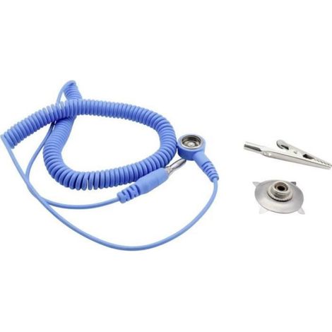 Câble De Mise À La Terre ESD - 1,80 M - Borne - Pression Mâle 10 Mm - Connecteur Mâle - Pince Crocodile - 1 Pièce (1/4)