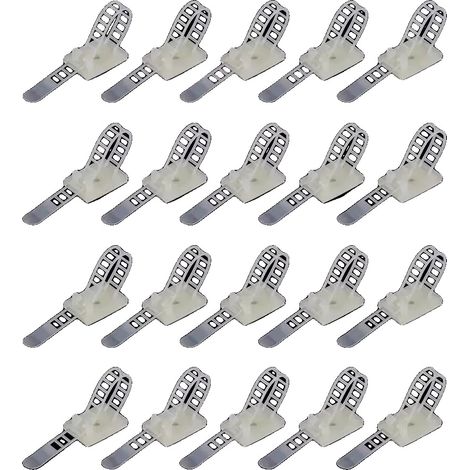 Bridas adhesivas para cables, diseño ajustable, plástico resistente, color blanco - 20 unidades (1/2)