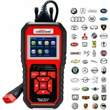Escáner Konwei KW850 OBD2 II para diagnóstico de ECU de automóviles y lector de códigos (1/4)