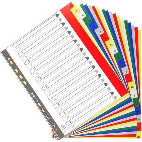 Intercalaire A4 - EXACOMPTA - Maxi - 20 positions - Pré-imprimé A-Z - Multicolore (1/2)