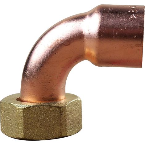 Coude écrou prisonnier 3/4"(20/27) - Tube Cuivre Ø22 (1/3)